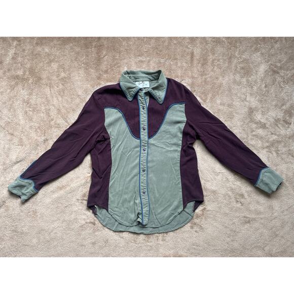 Vintage Scully Long Sleeve Purple‎ Snap Button Western Shirt Women’s Size Medium - Picture 2 of 7